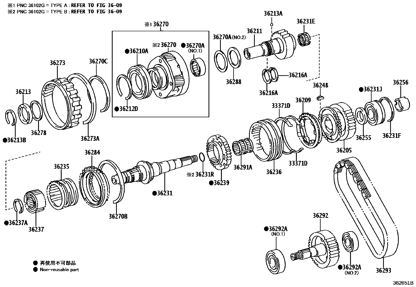 Toyota HILUX Transfer Gear EPC diagram — 362651B
