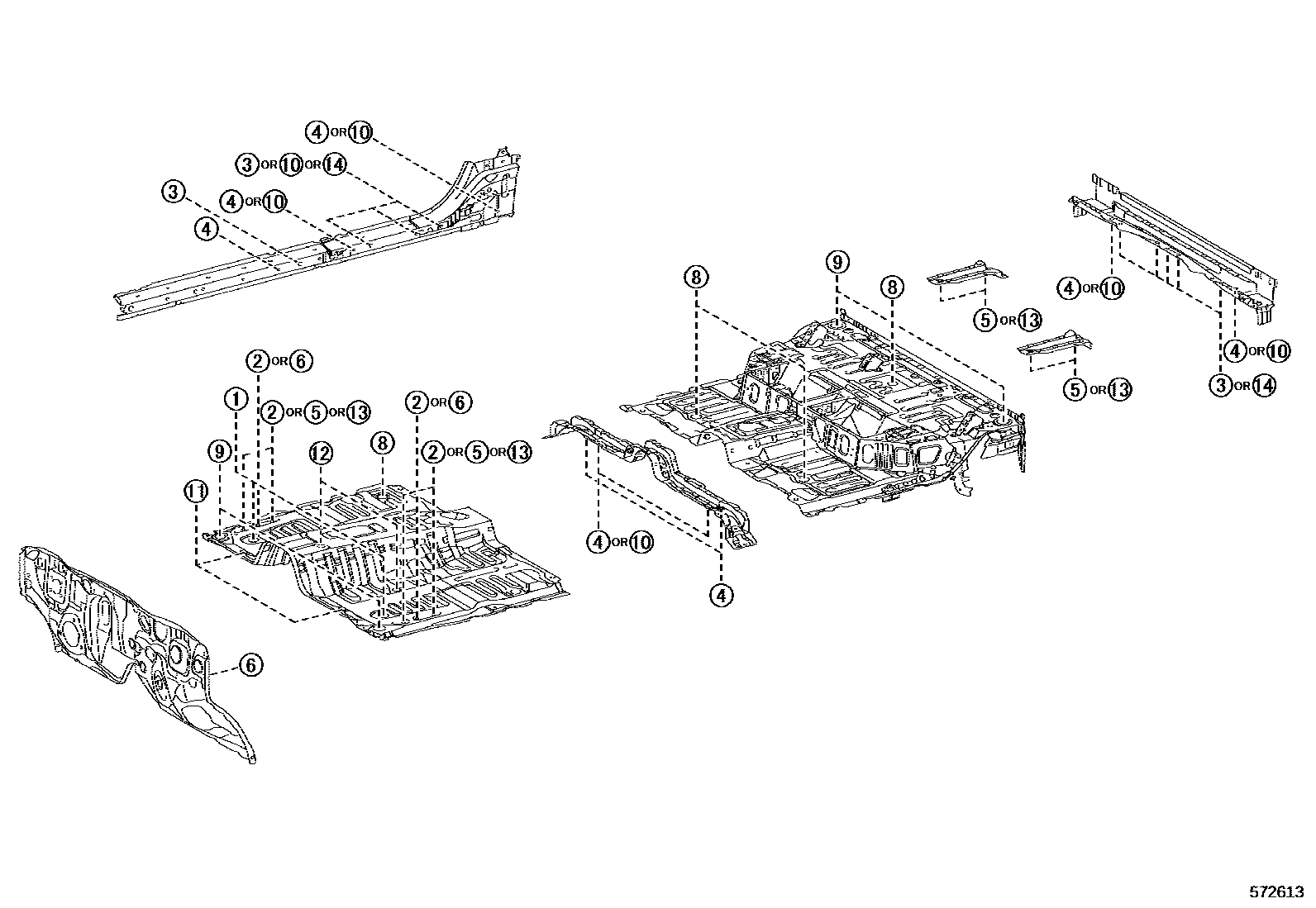 Toyota HILUX hole plug EPC diagram — 572613