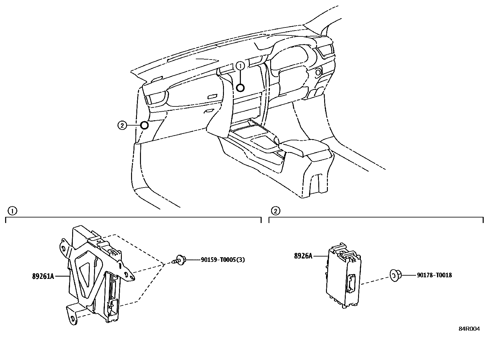 Toyota HILUX 电子控制系统 EPC diagram — 84R004