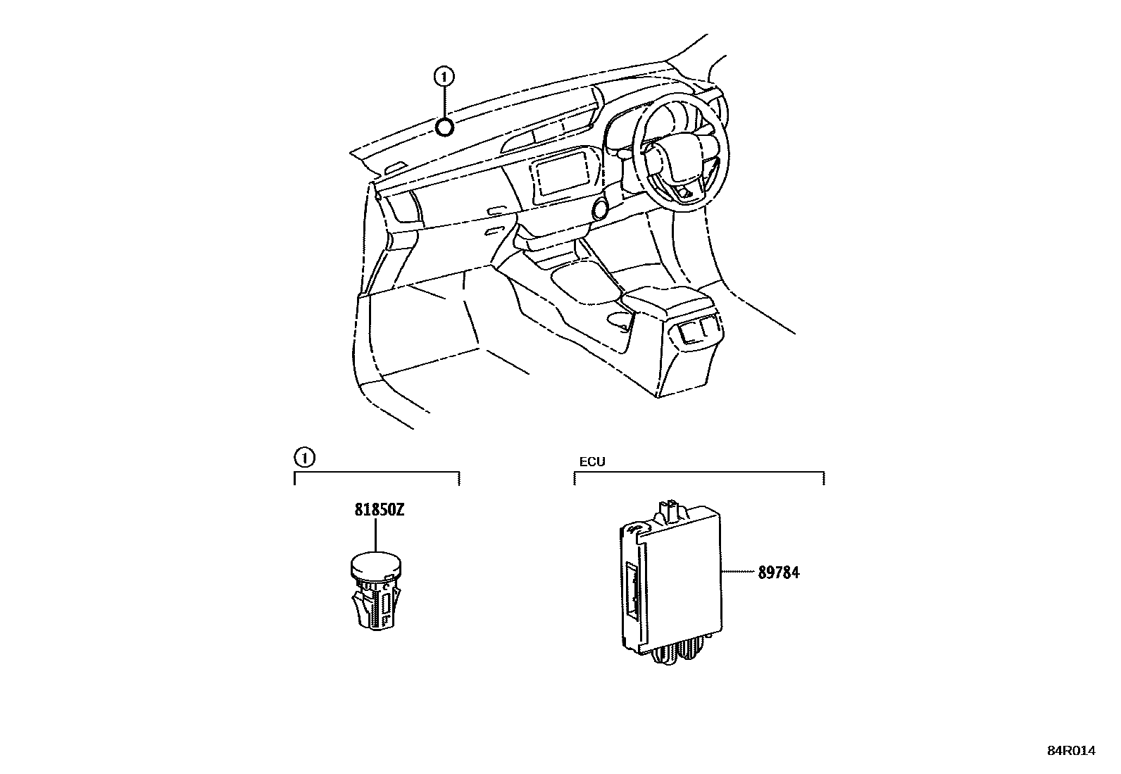 Toyota HILUX 防盗装置 EPC diagram — 84R014