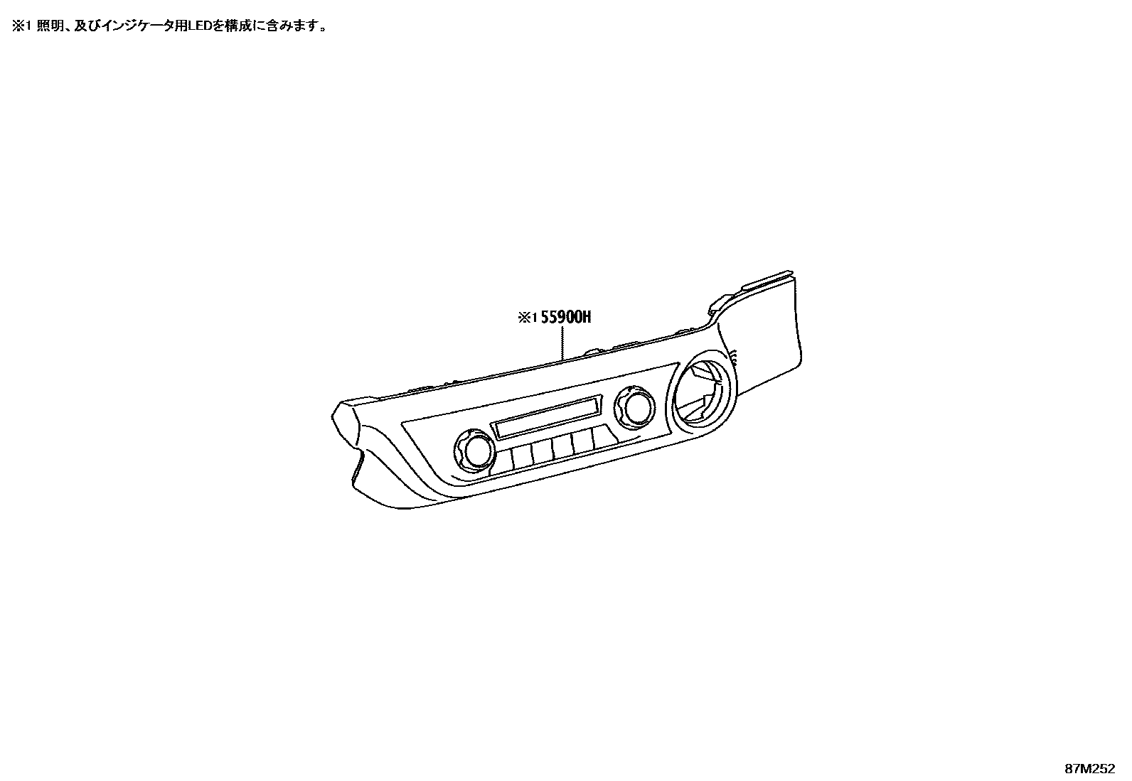Toyota HILUX 暖风和空调系统 - 控制器和风管 EPC diagram — 87M252