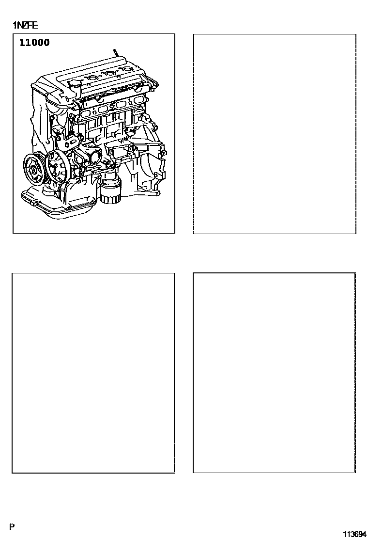 Toyota YARIS Partial Engine Assembly EPC diagram — 113694