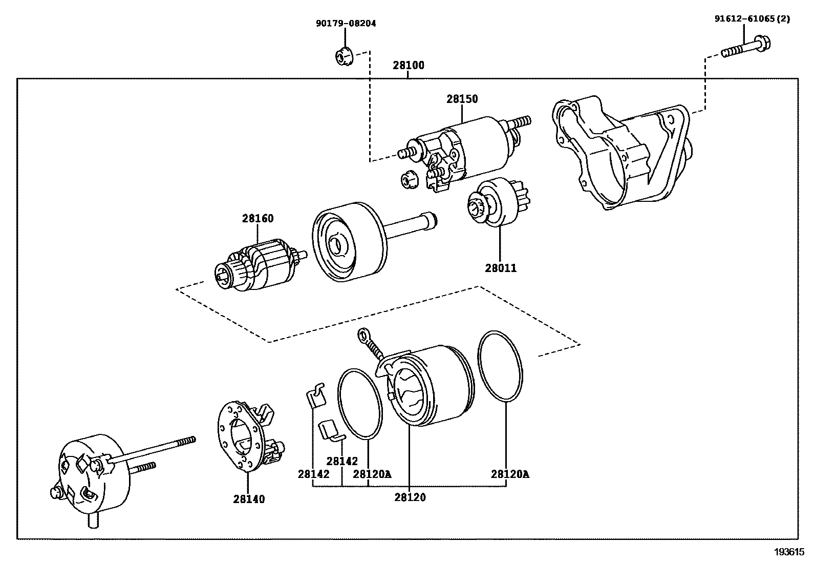 Toyota YARIS 起动机 EPC diagram — 193615