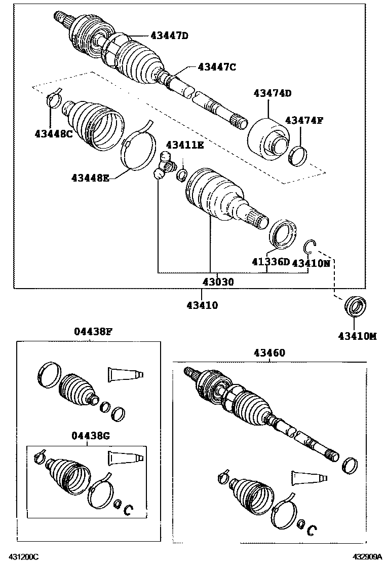 Toyota YARIS Front Drive Shaft EPC diagram — 432909A