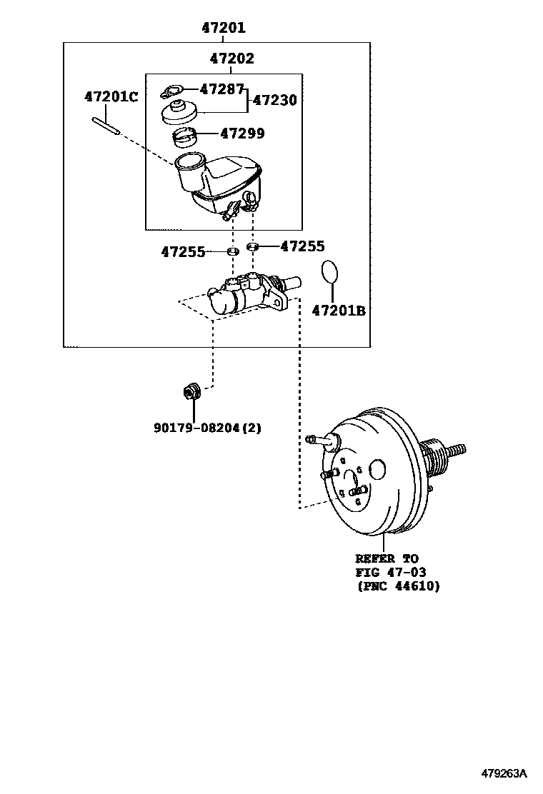 Toyota YARIS 制动总泵 EPC diagram — 479263A