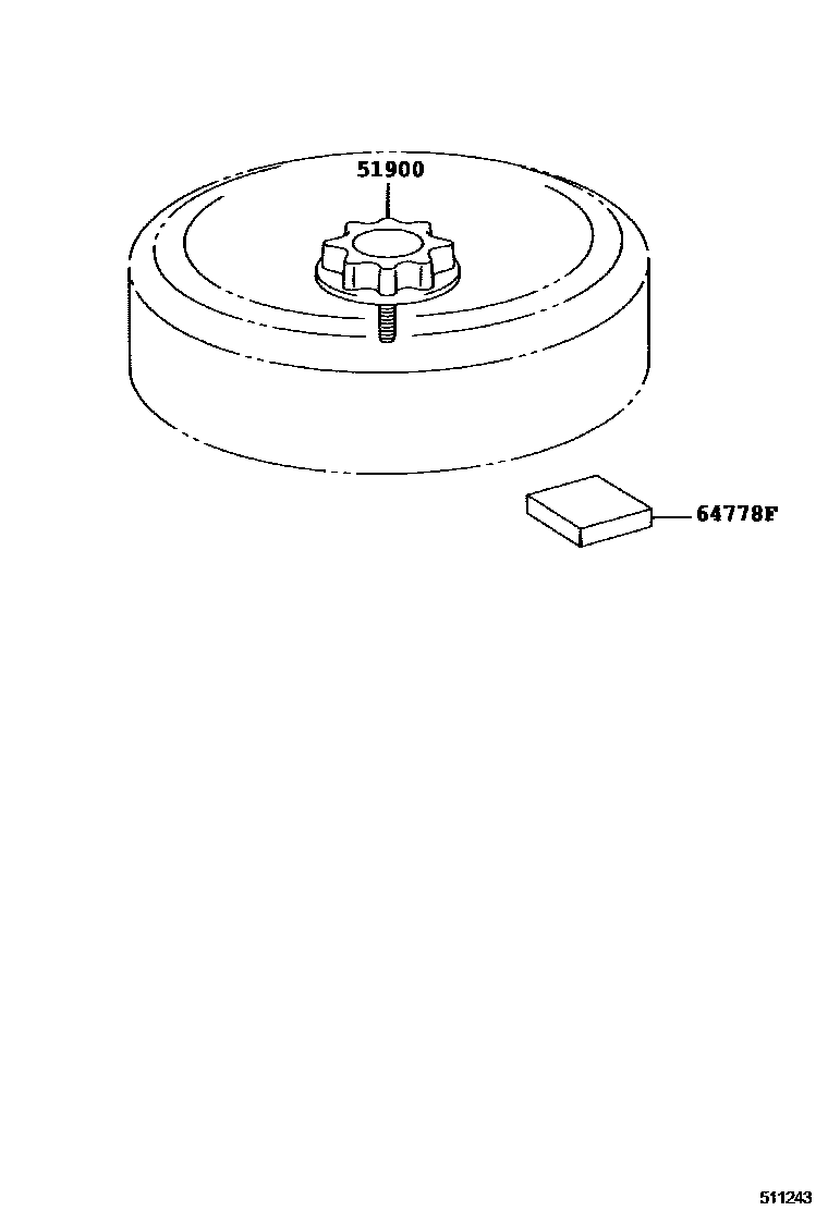 Toyota YARIS Spare tire rack EPC diagram — 511243