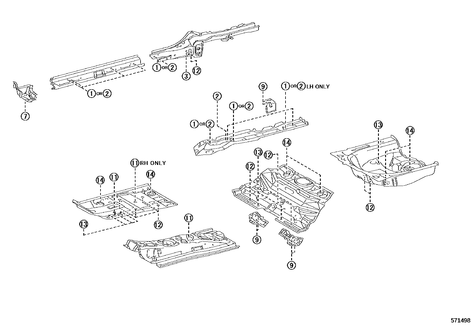 Toyota YARIS hole plug EPC diagram — 571498