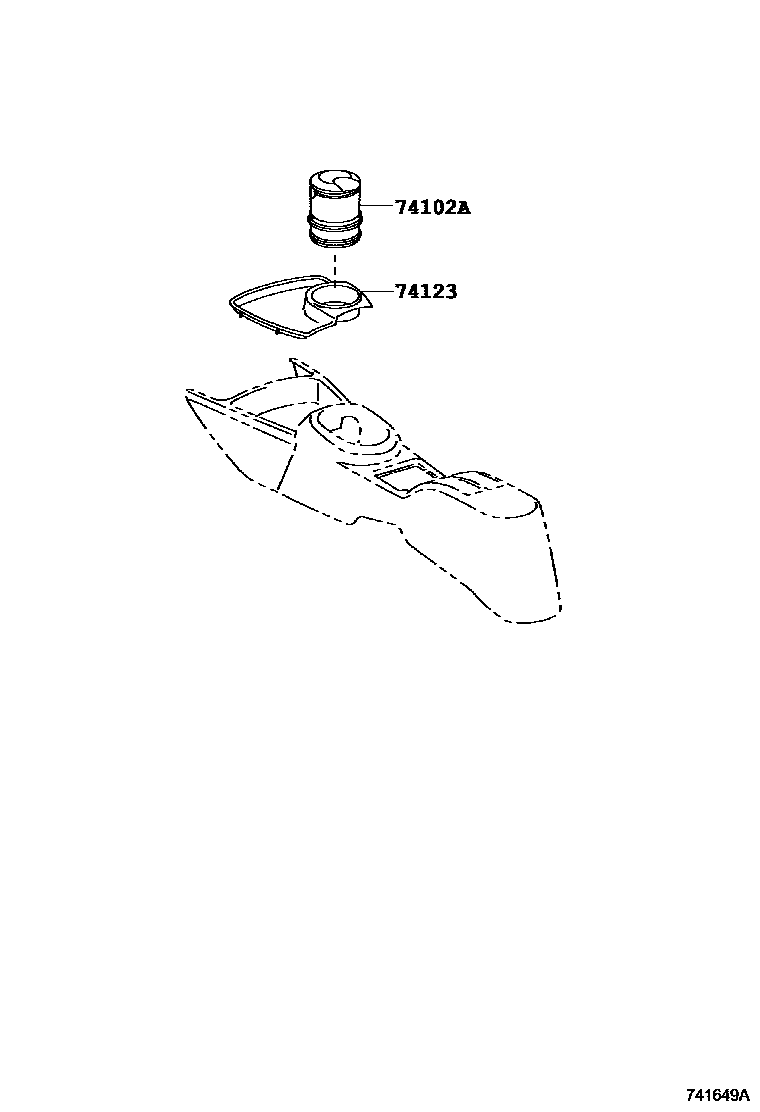 Toyota YARIS 烟灰盒 EPC diagram — 741649A