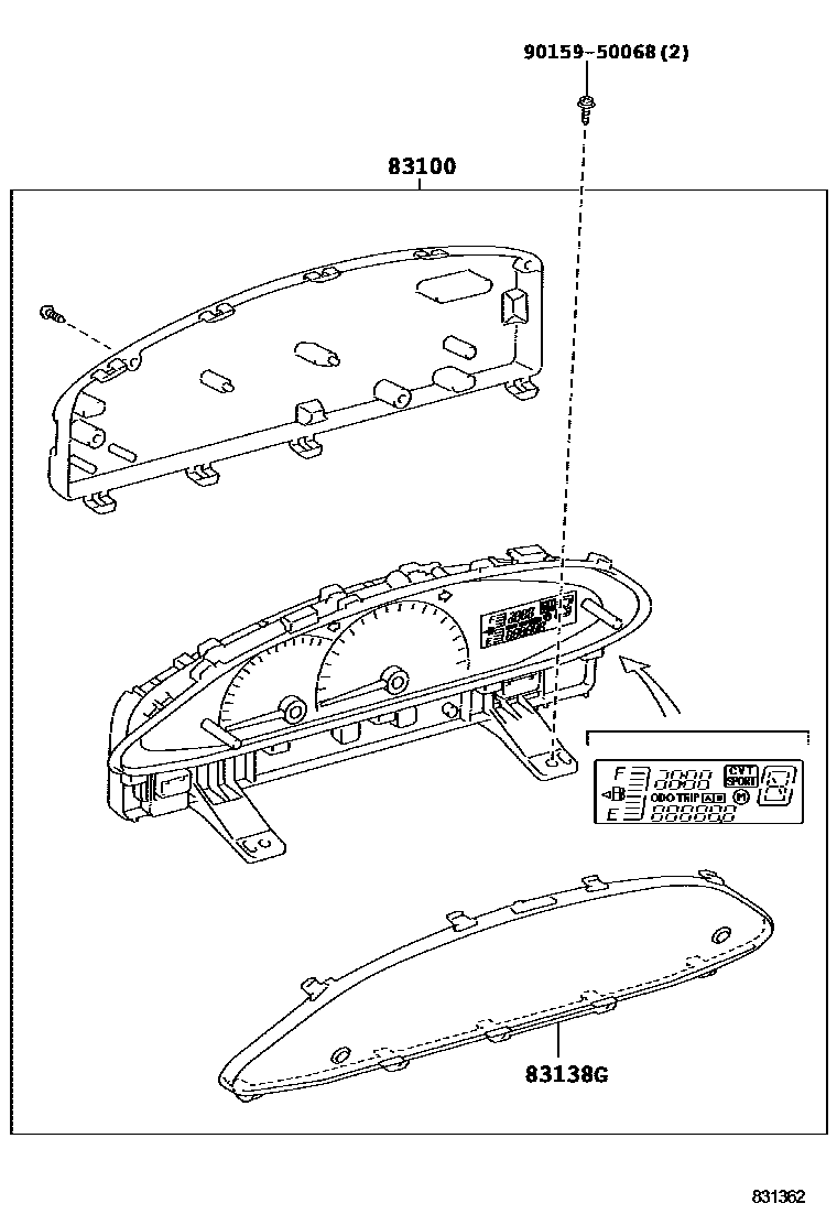 Toyota YARIS 仪表 EPC diagram — 831362