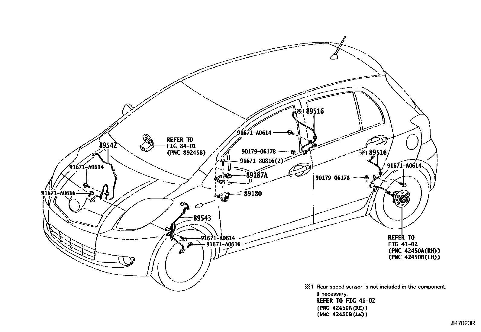 Toyota YARIS ABS 和 VSC EPC diagram — 847023R