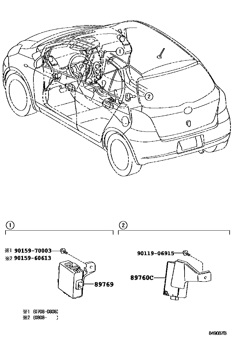Toyota YARIS 轮胎压力警告系统 EPC diagram — 849087B