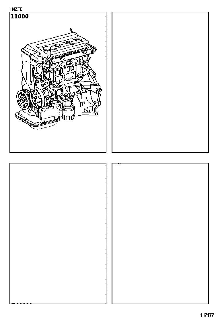 Toyota YARIS Partial Engine Assembly EPC diagram — 117177