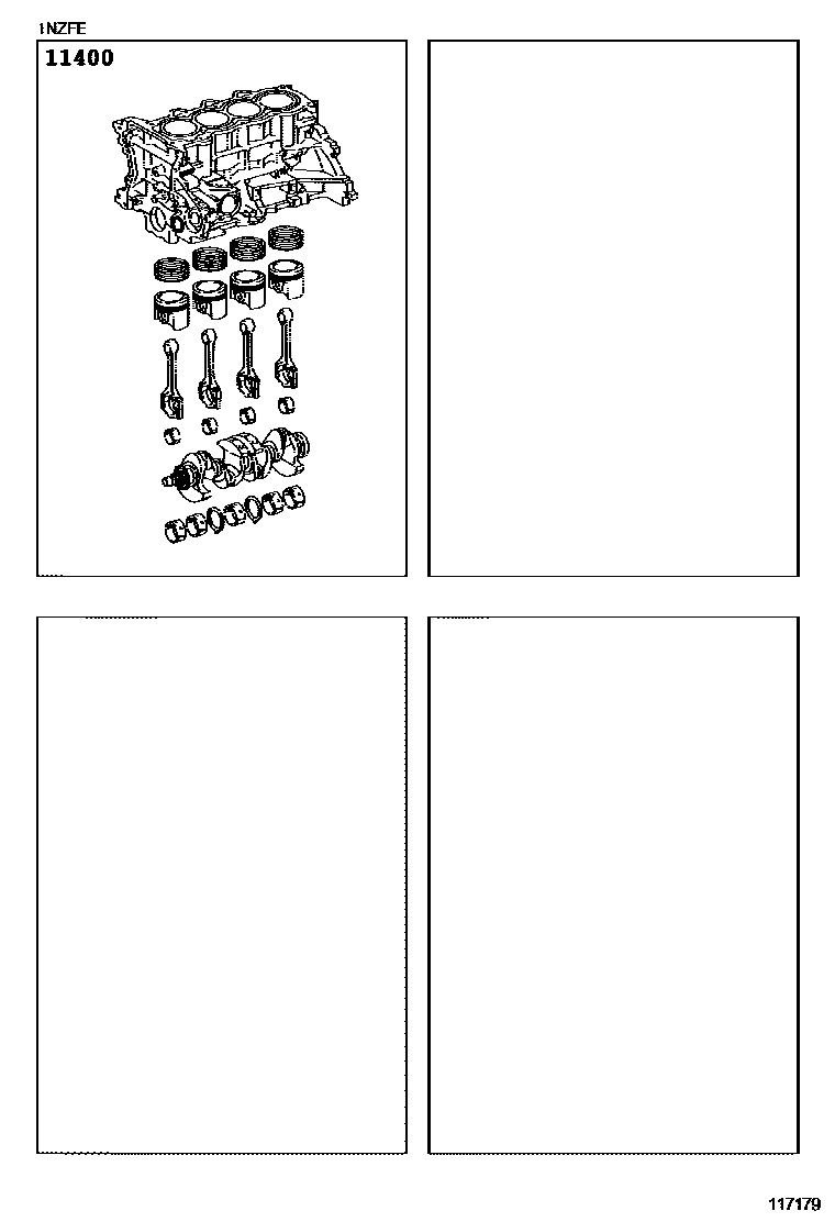 Toyota YARIS Short Block Assembly EPC diagram — 117179