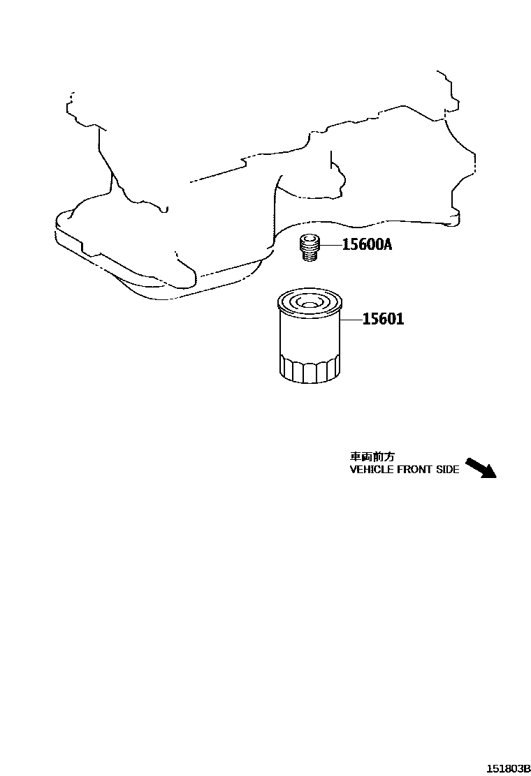 Toyota YARIS Oil Filter EPC diagram — 151803B