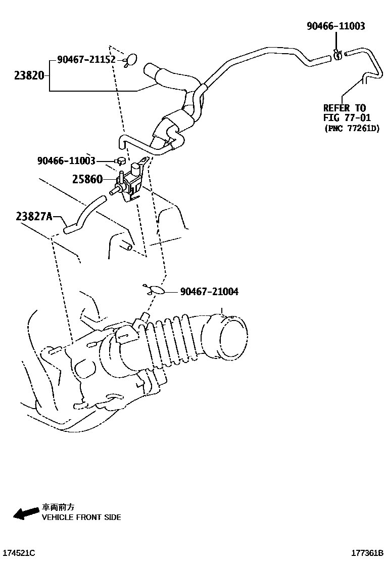 Toyota YARIS vacuum tube EPC diagram — 177361B