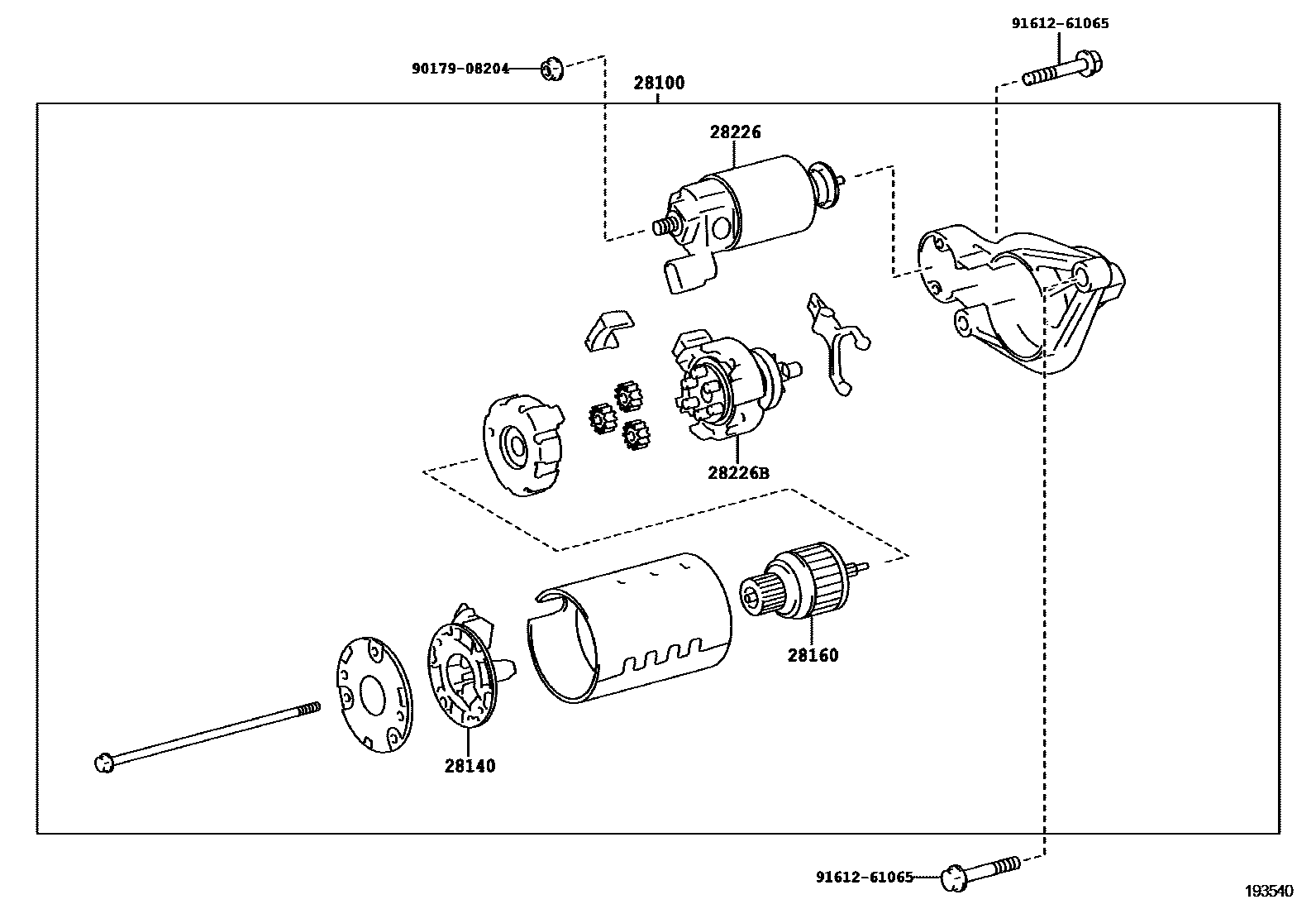 Toyota YARIS 起动机 EPC diagram — 193540