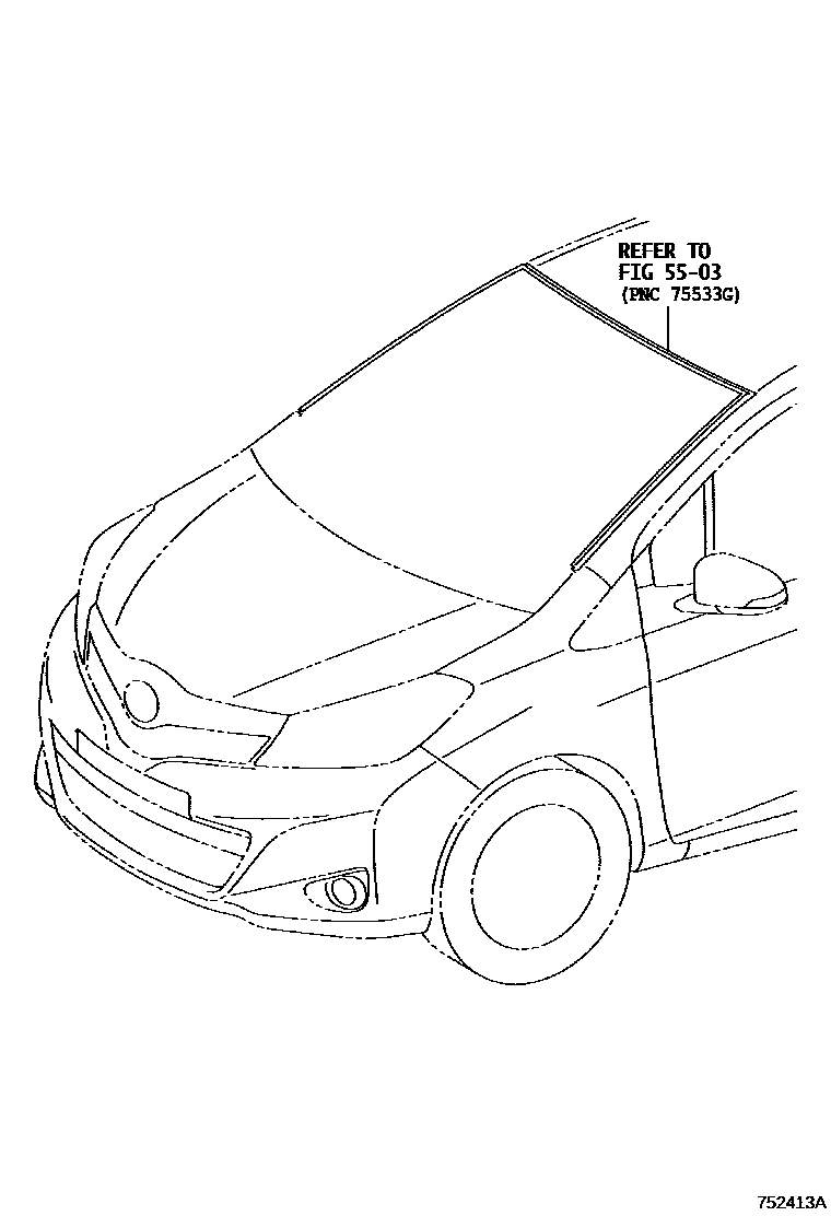 Toyota YARIS 前防护条 EPC diagram — 752413A