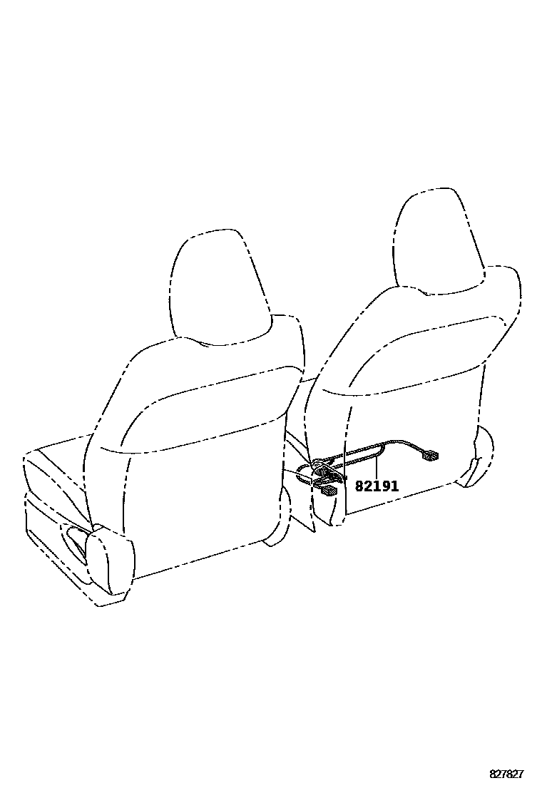 Toyota YARIS 线束和卡夹 EPC diagram — 827827