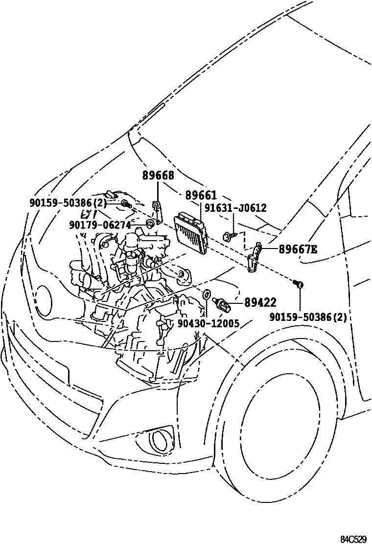 Toyota YARIS 电子燃油喷射系统 EPC diagram — 84C529
