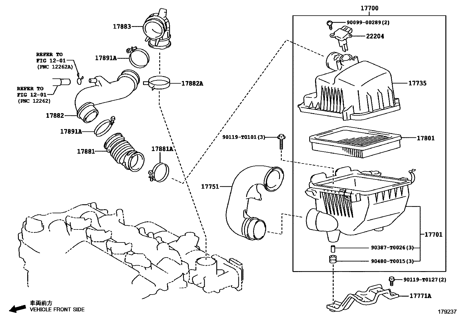 Toyota YARIS Air Cleaner EPC diagram — 179237