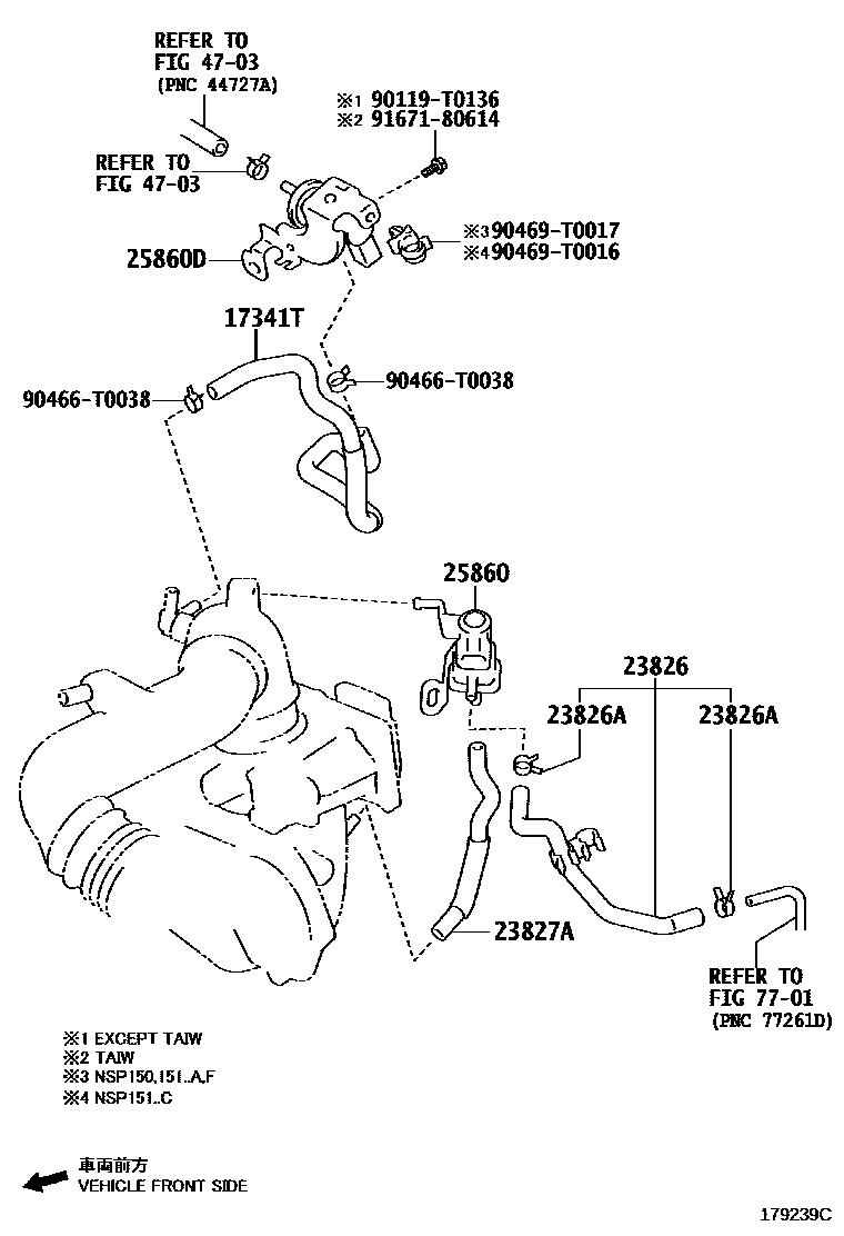 Toyota YARIS vacuum tube EPC diagram — 179239C