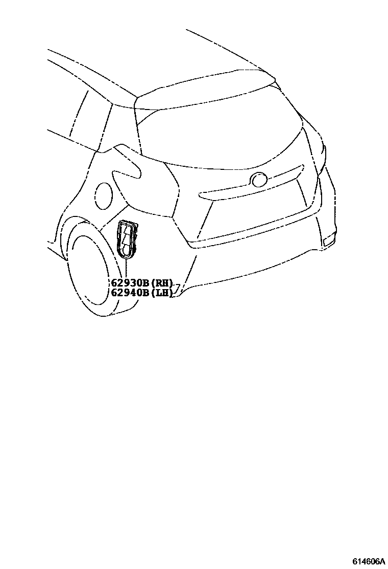Toyota YARIS 车侧通风装置 EPC diagram — 614606A