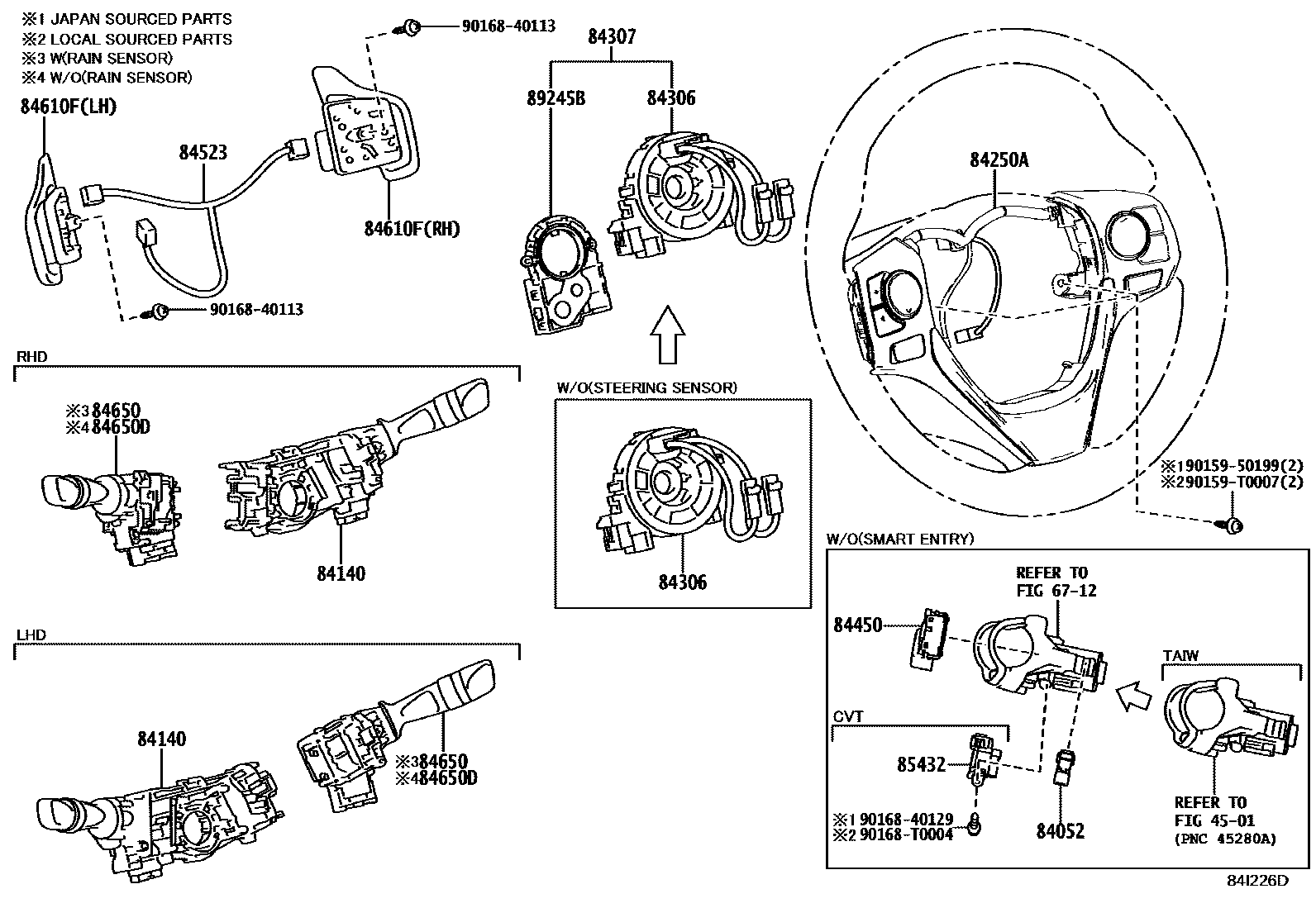 Toyota YARIS 开关和继电器和ECU EPC diagram — 84I226D