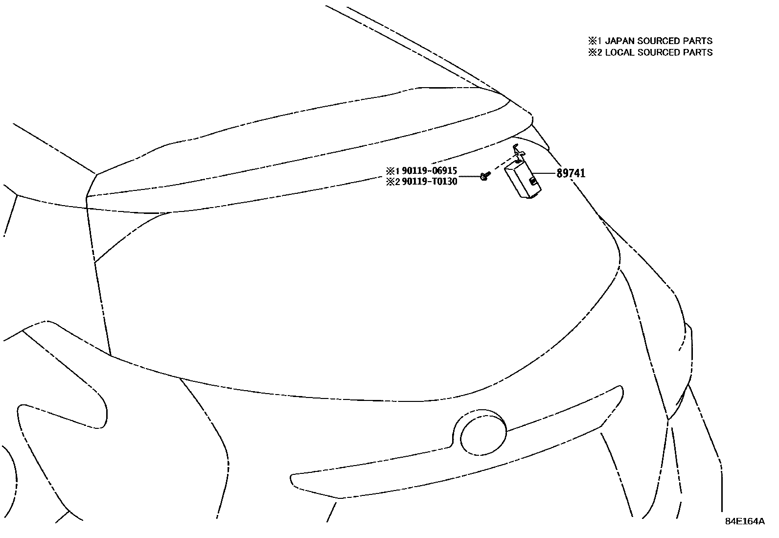 Toyota YARIS 遥控门锁 EPC diagram — 84E164A
