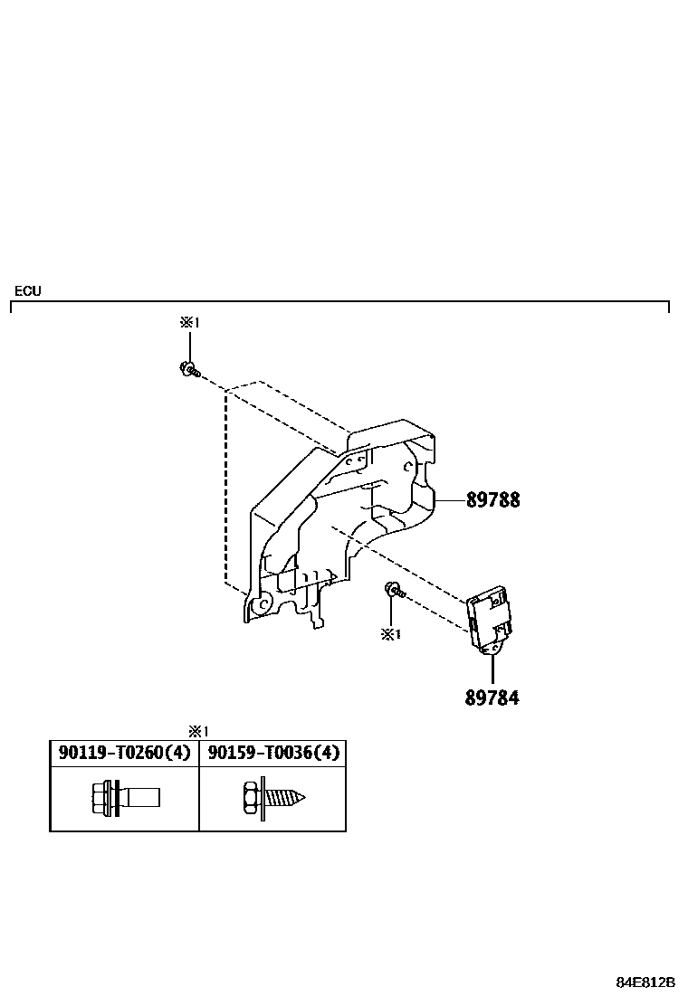 Toyota YARIS 防盗装置 EPC diagram — 84E812B