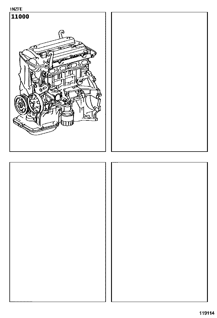 Toyota YARIS Partial Engine Assembly EPC diagram — 119114