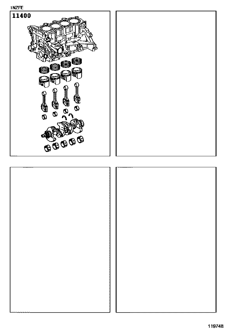 Toyota YARIS Short Block Assembly EPC diagram — 119748