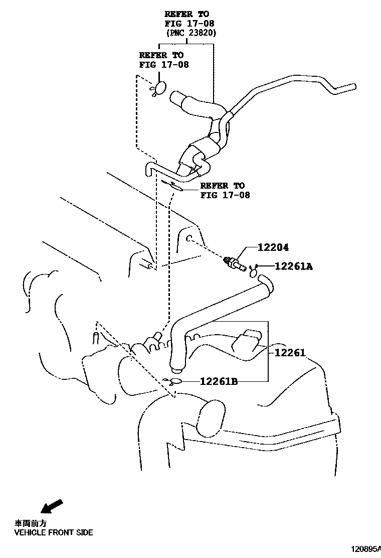 Toyota YARIS Ventilation Hose EPC diagram — 120895A