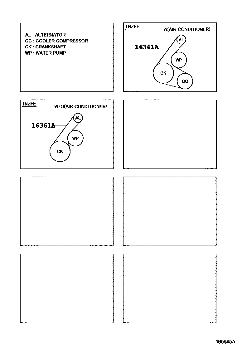 Toyota YARIS V-Belt EPC diagram — 165645A