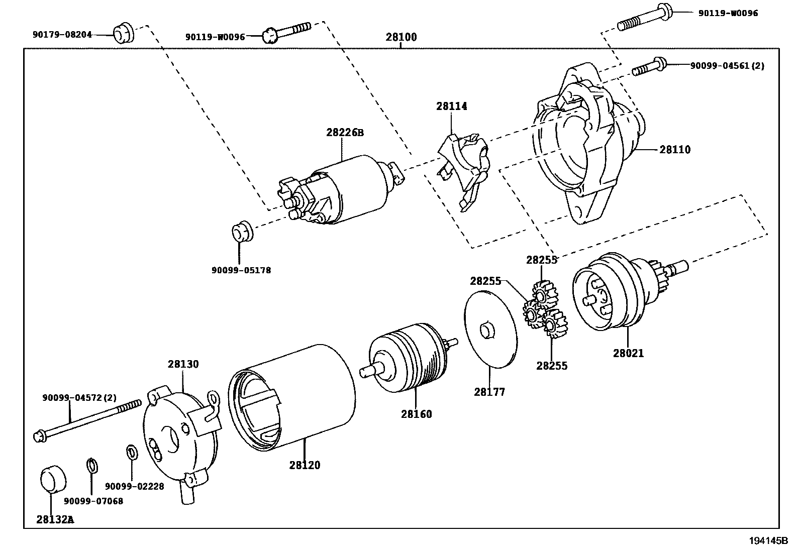 Toyota YARIS 起动机 EPC diagram — 194145B