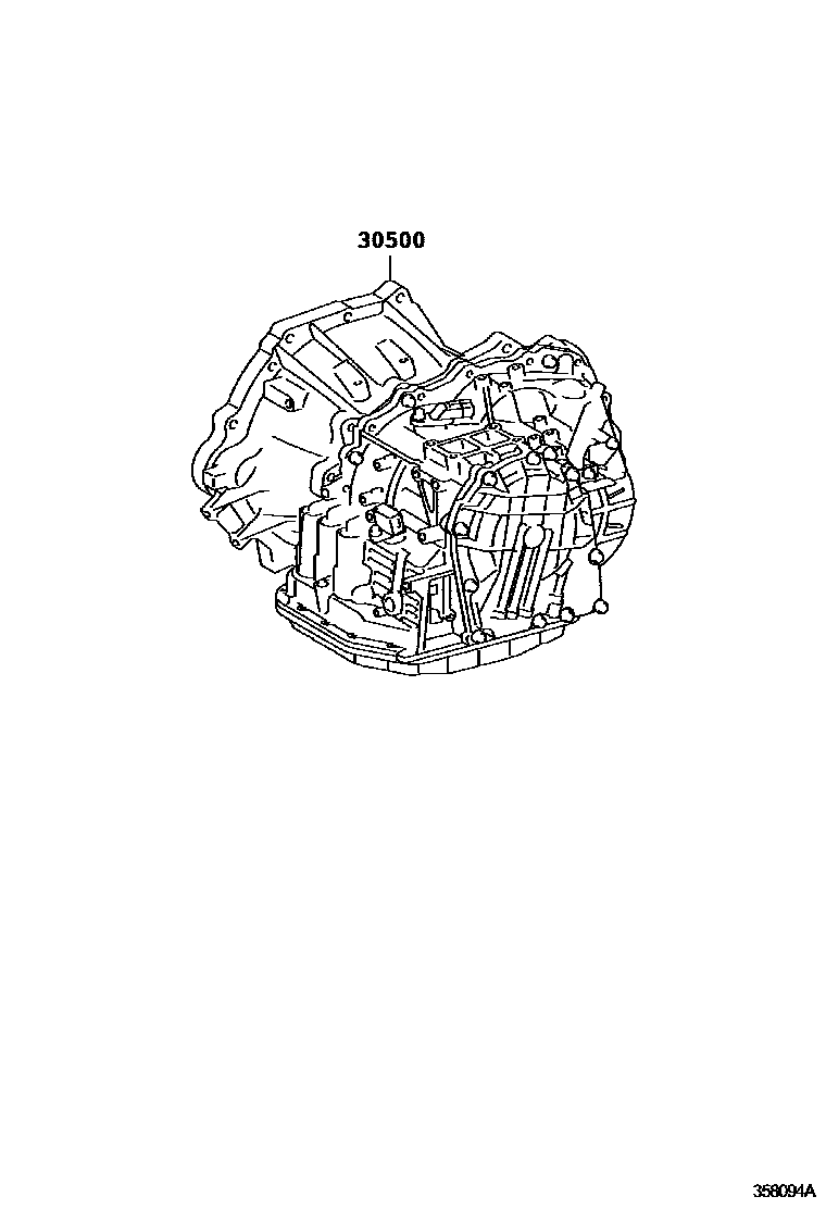 Toyota YARIS 传动桥或变速器总成和衬垫组件(ATM) EPC diagram — 358094A