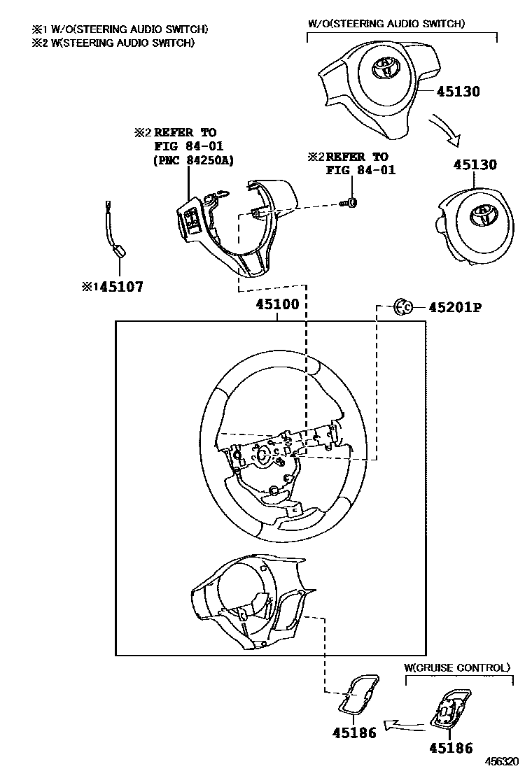 Toyota YARIS Steering Wheel EPC diagram — 456320