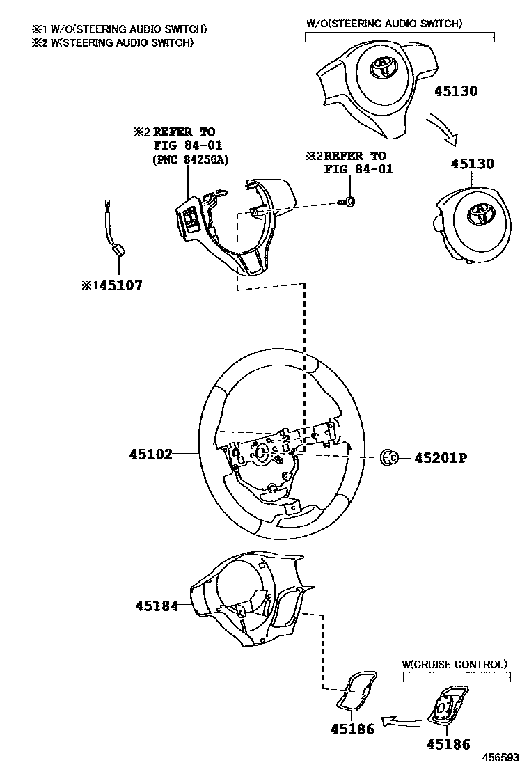 Toyota YARIS Steering Wheel EPC diagram — 456593