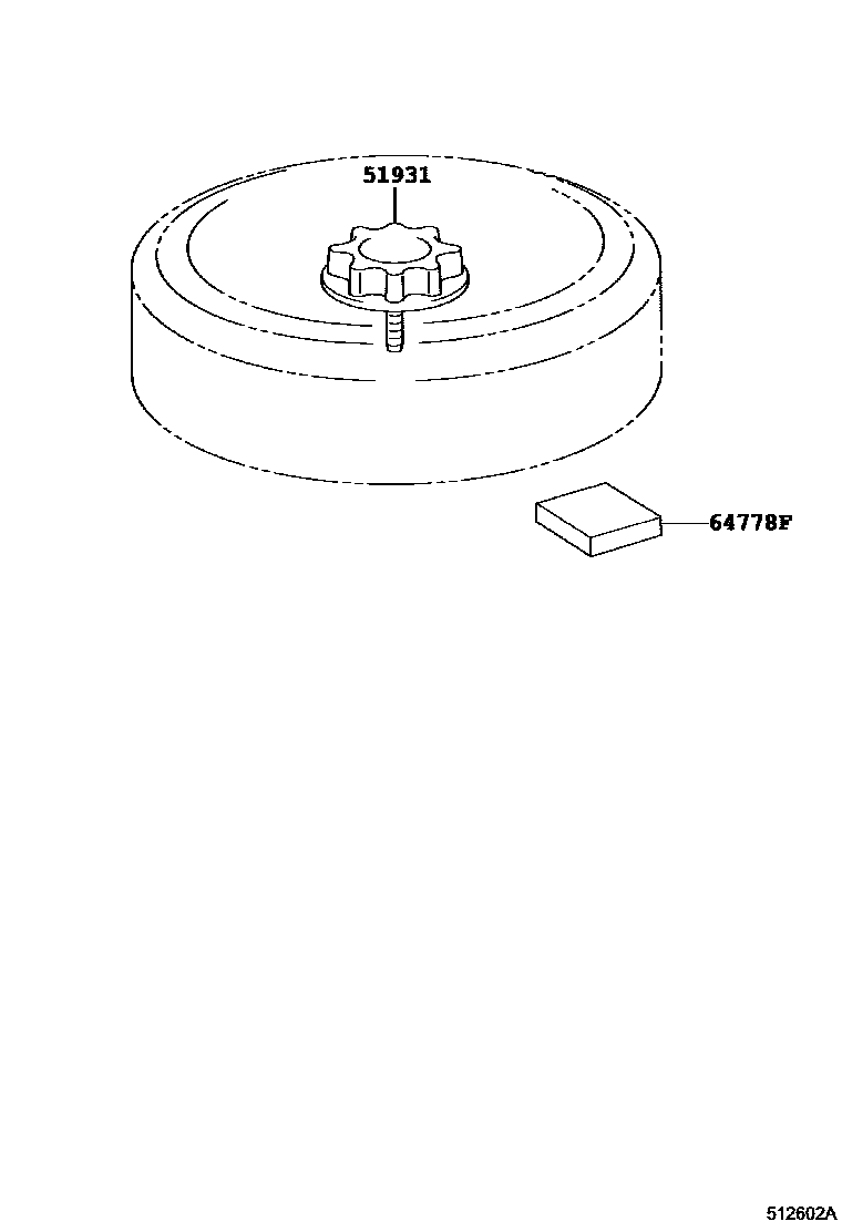 Toyota YARIS Spare tire rack EPC diagram — 512602A