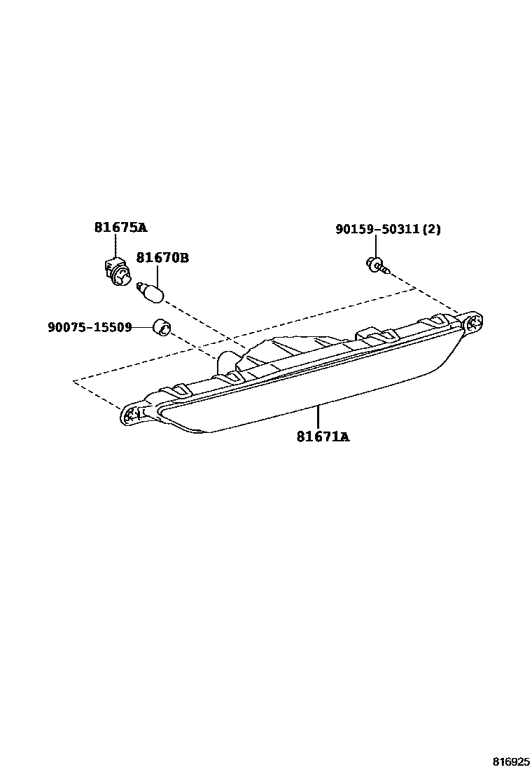 Toyota YARIS 倒车灯 EPC diagram — 816925