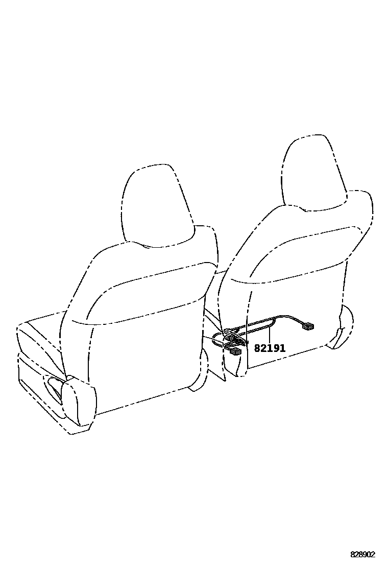 Toyota YARIS 线束和卡夹 EPC diagram — 828902