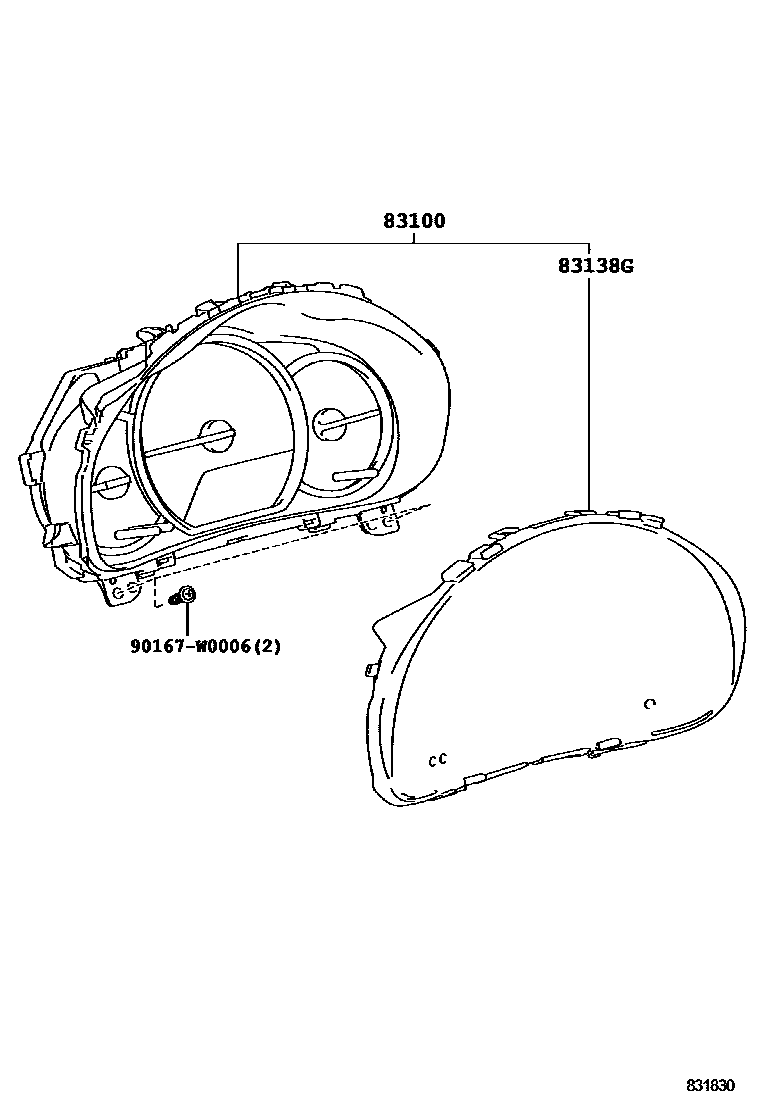 Toyota YARIS 仪表 EPC diagram — 831830