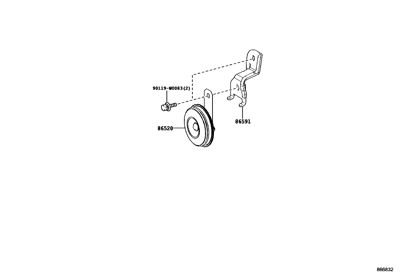 Toyota YARIS 喇叭 EPC diagram — 866832