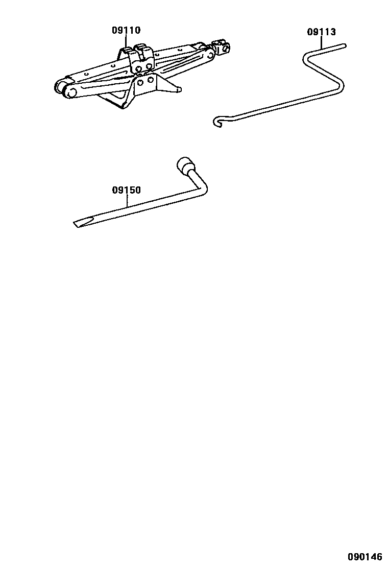 Toyota YARIS Standard Tools EPC diagram — 090146