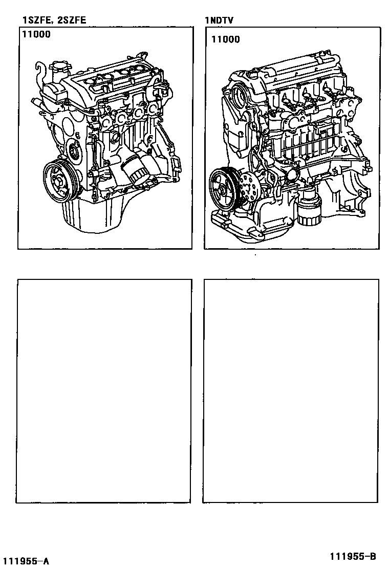 Toyota YARIS Partial Engine Assembly EPC diagram — 111955B