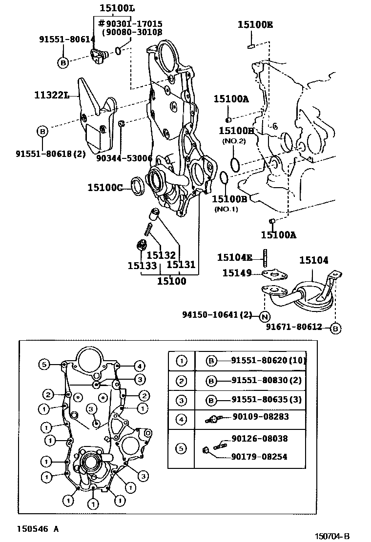 Toyota YARIS Engine Oil Pump EPC diagram — 150704B