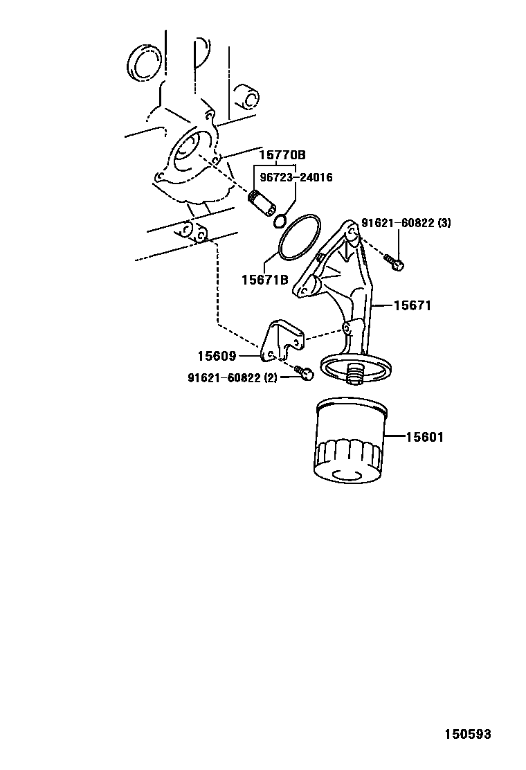 Toyota YARIS Oil Filter EPC diagram — 150593