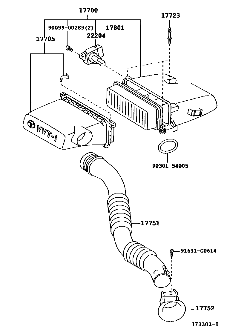Toyota YARIS Air Cleaner EPC diagram — 173303B