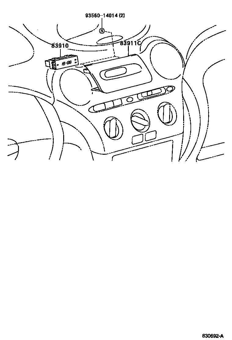 Toyota YARIS 仪表 EPC diagram — 830692A