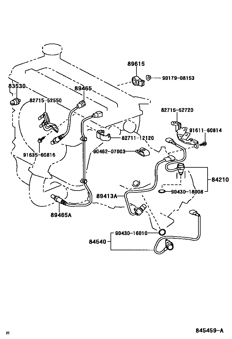 Toyota YARIS 开关和继电器和ECU EPC diagram — 845459A