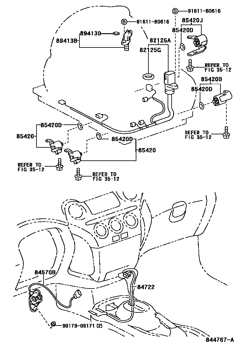 Toyota YARIS 超速档和电子控制变速器 EPC diagram — 844767A